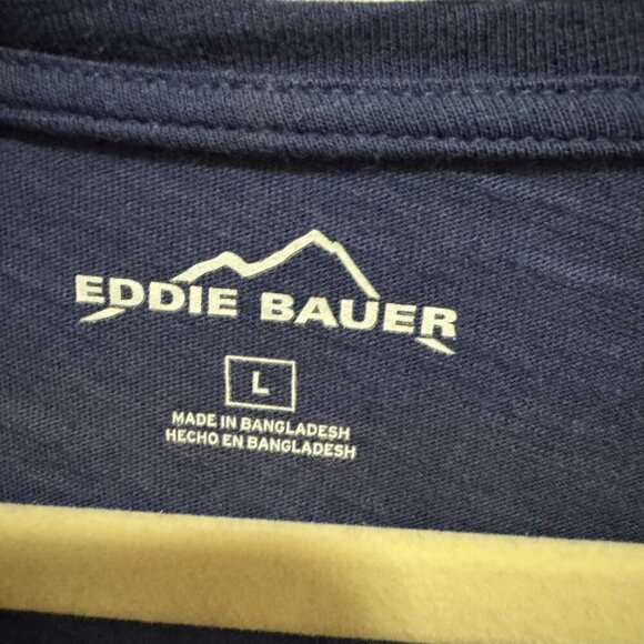Eddie Bauer - Classic Tee - V-Neck Blue / Purple - Size L - Picture 2 of 5